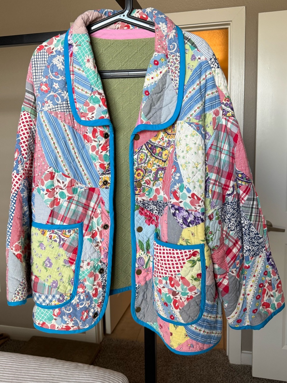 Handmade Antique Feedsack Quilt Jacket